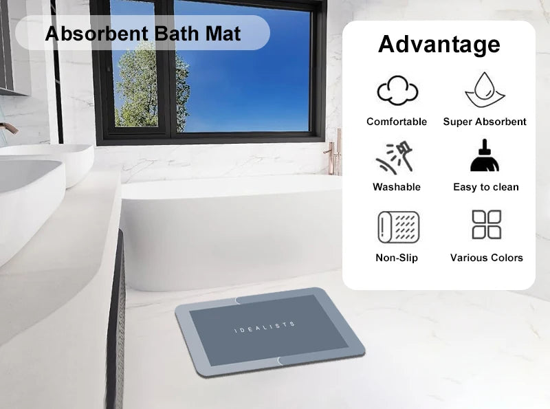 Haven Stone Mat — Instant-Dry Diatomite Bath Mat